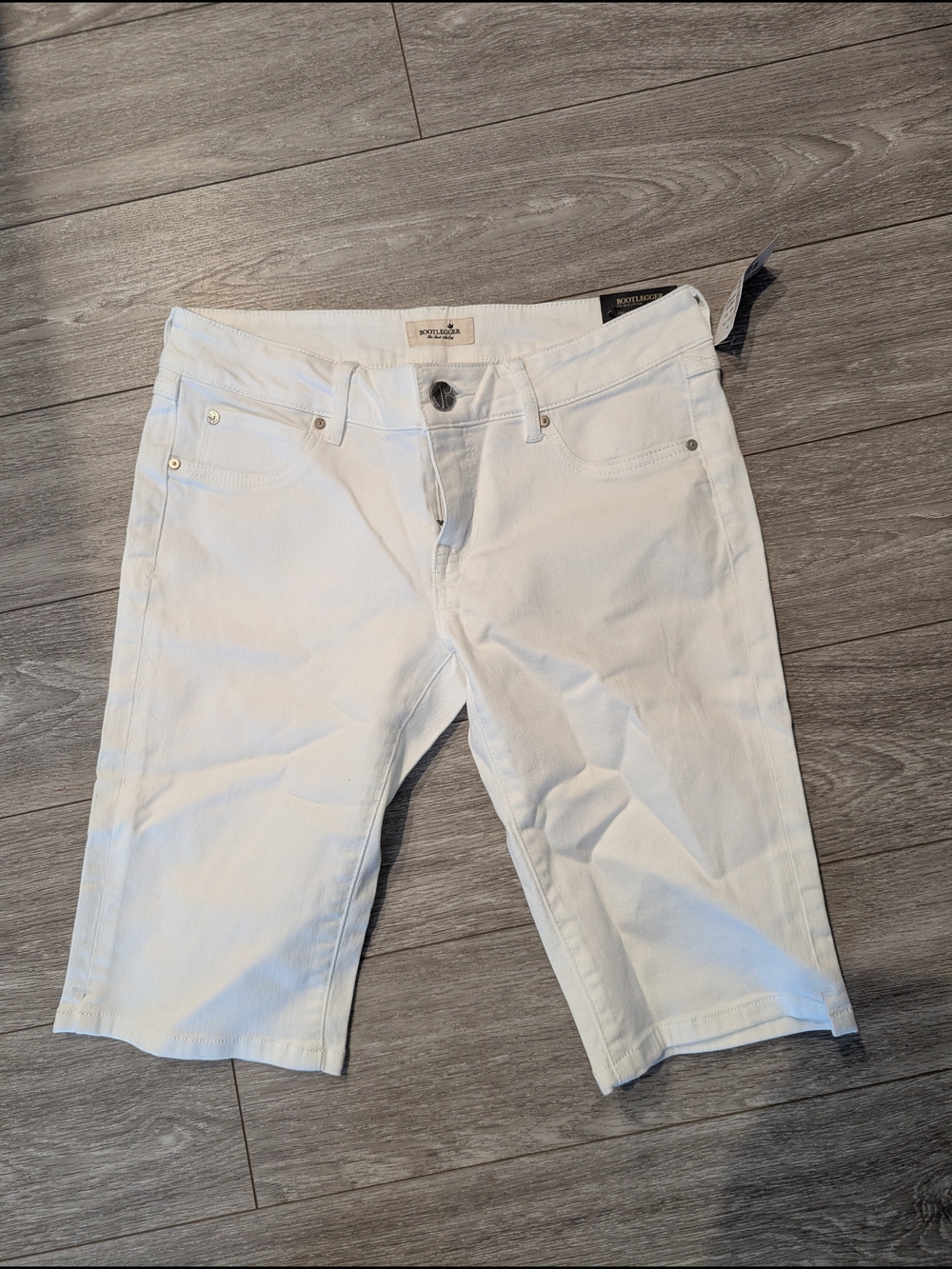 White Denim Bermuda Shorts